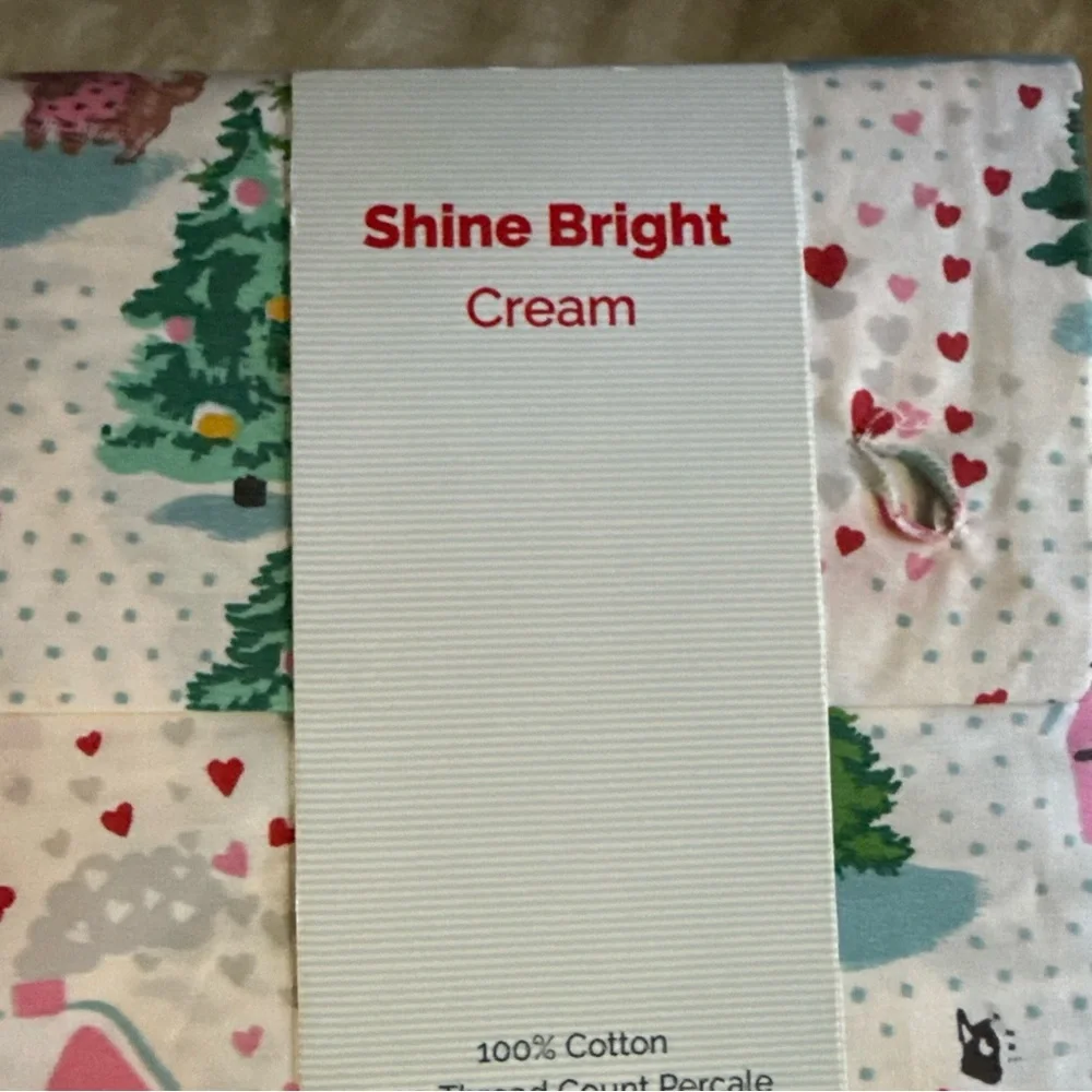 Cath Kidston White Holiday Village Print Twin Sheet Set